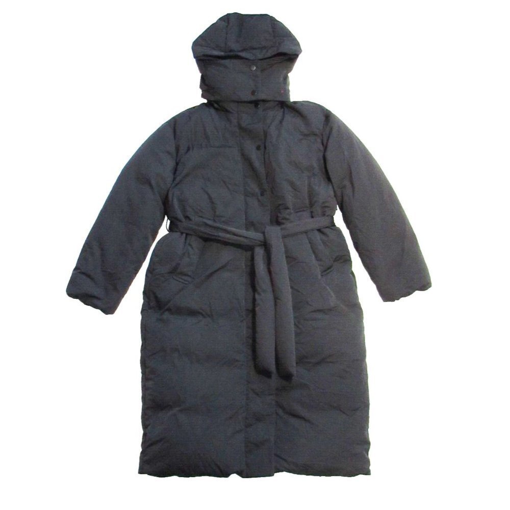 Everlane Long Hooded Puffer Coat in Black